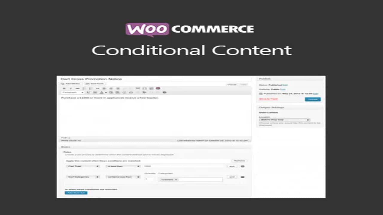Descargar WooCommerce Conditional Content GplReposit